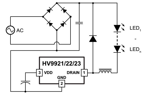 HV9921 типовая схема включения